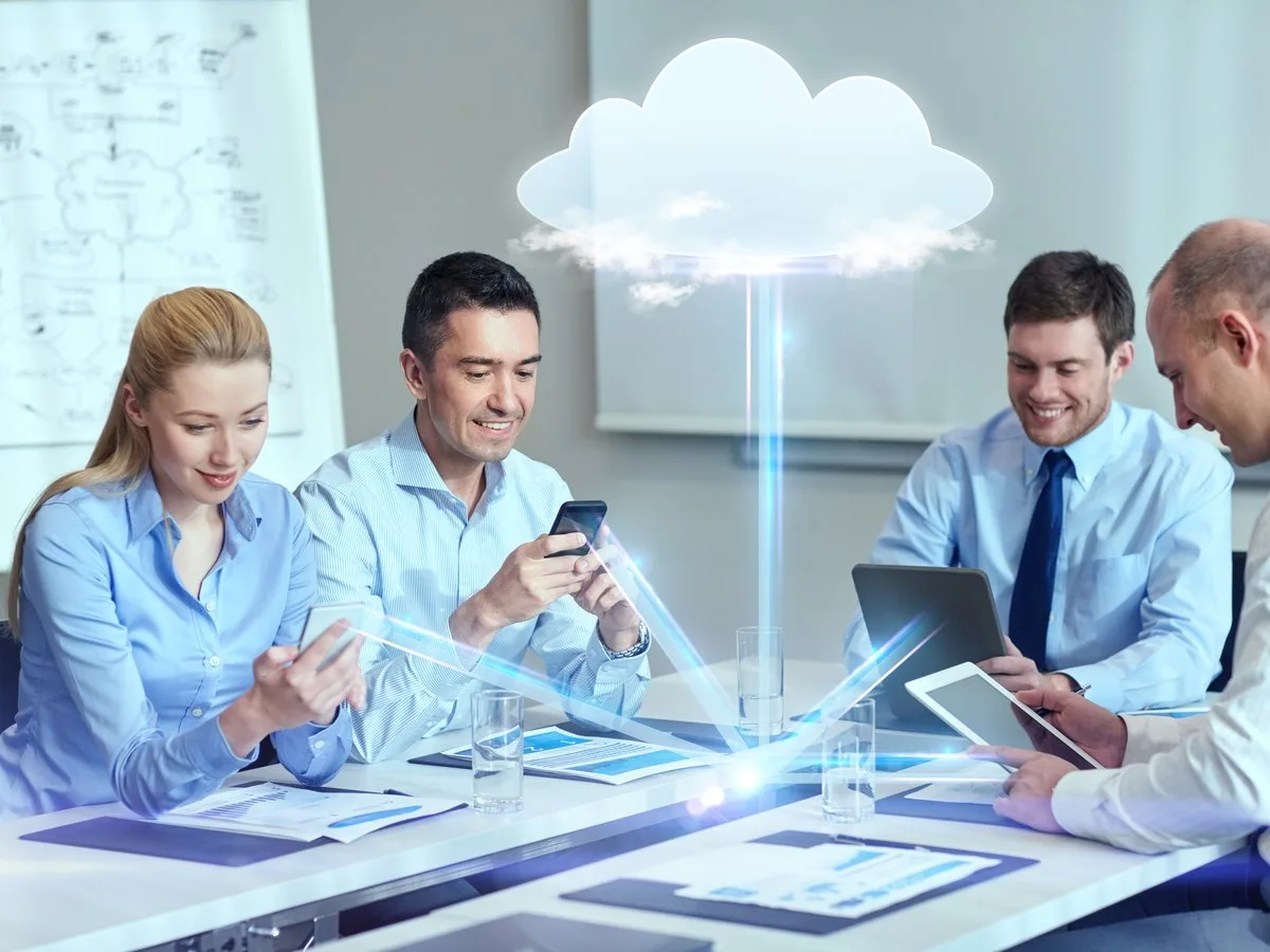 Team planning a Microsoft Azure cloud environment for a business