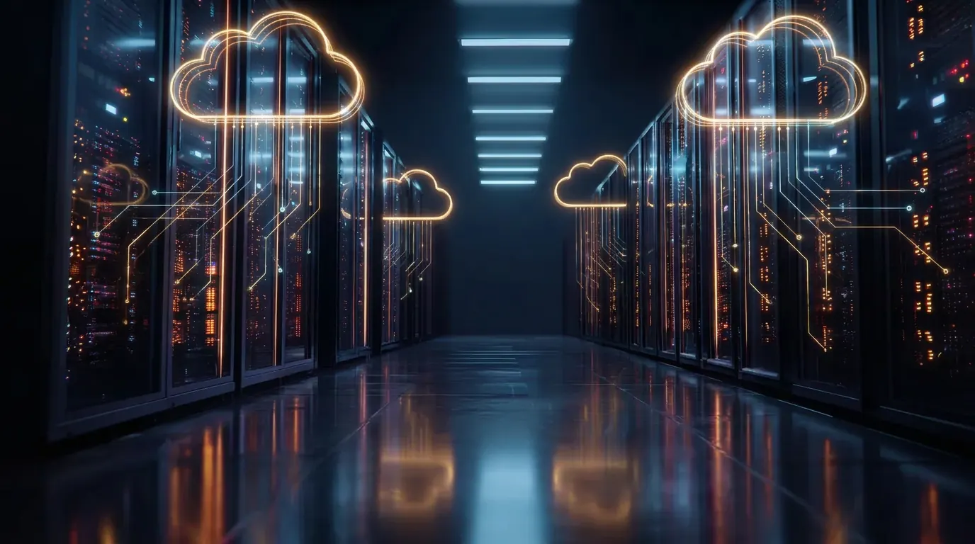 Hybrid cloud architecture linking on-premises and cloud environments