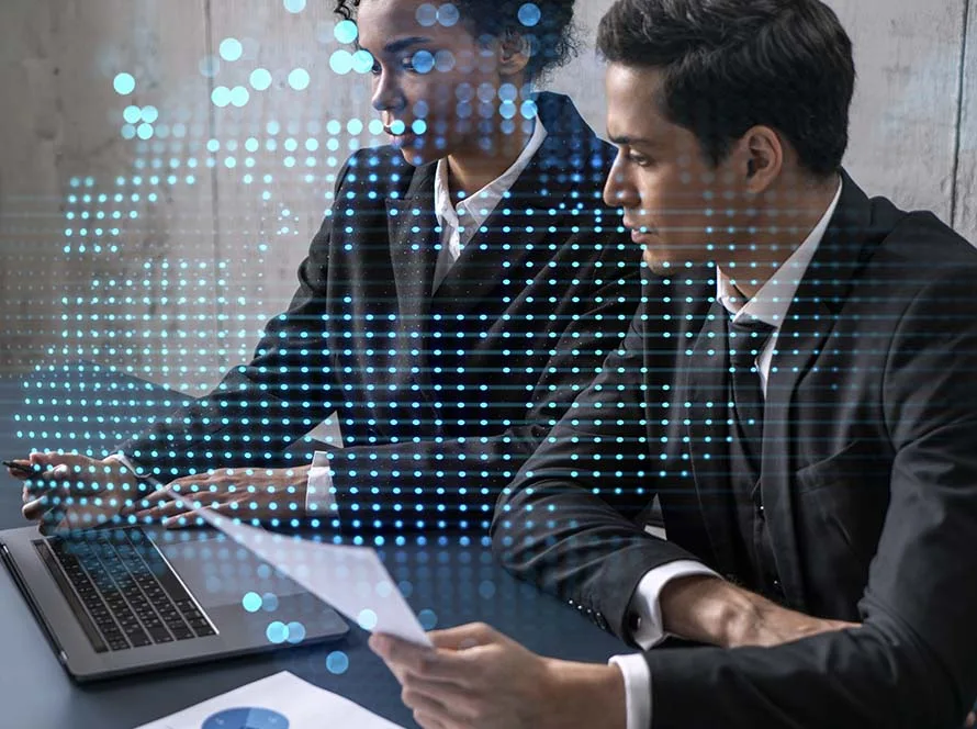 NCS database management specialists reviewing data infrastructure
